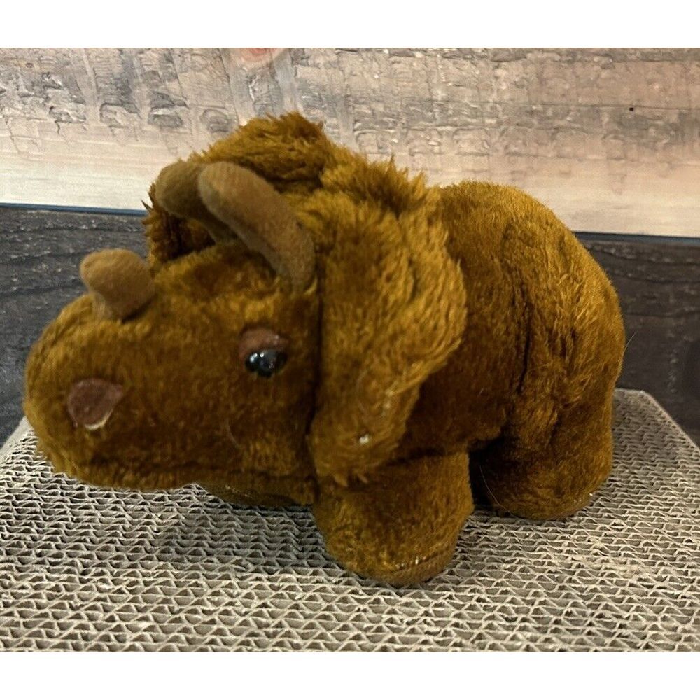 Vintage 1980 Dakin Triceratops Dinosaur Plush Stuffed Animal ~Rare Toy